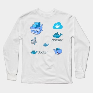 docker sticker set Long Sleeve T-Shirt